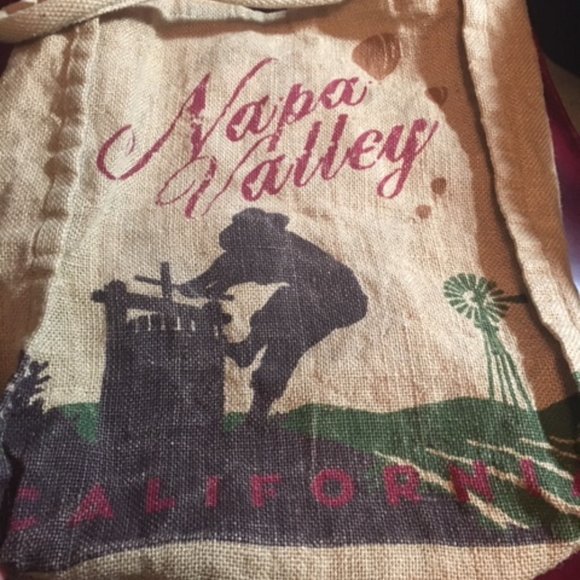 VTG Napa Valley California Burlap Tote Shopping Bag Collectible 13.5"x15.5" - Picture 4 of 16